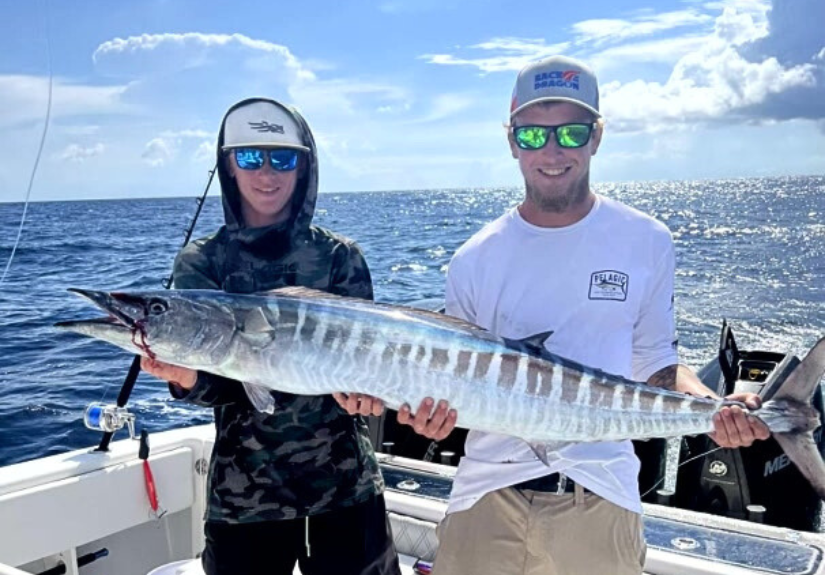 Bluewater Fishing Large Wahoo on full day private fishing charter