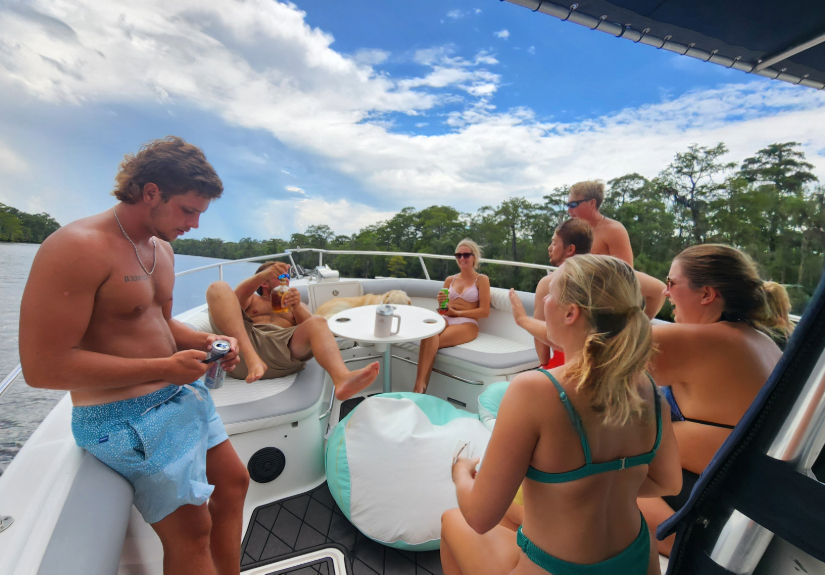 Group enjoys a private waterway tour.